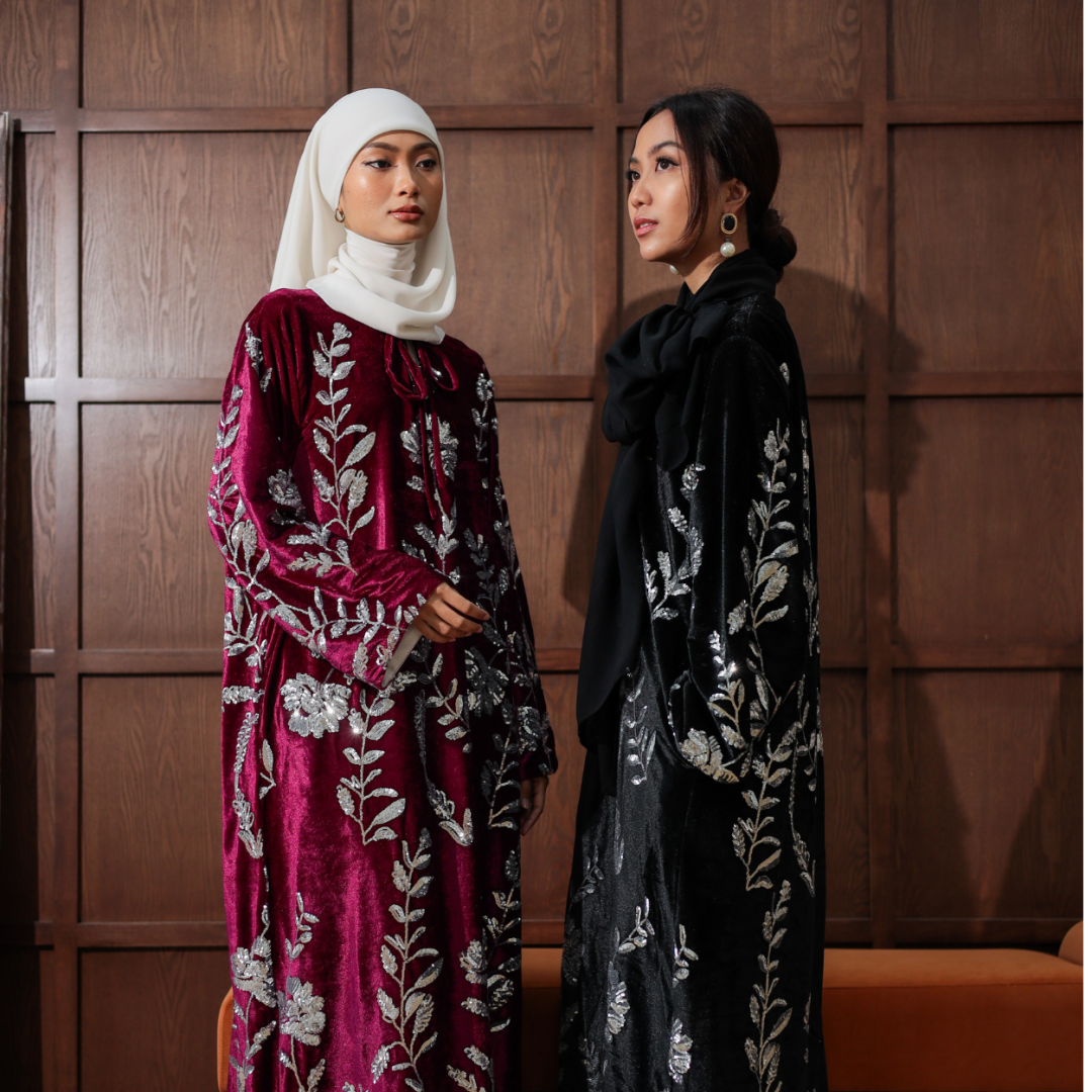Birai Ratu Velvet Dress (Magenta Rose) - Image 7