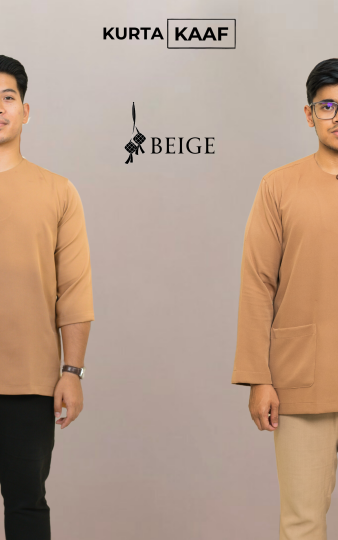 ( BEIGE ) KURTA RAYA KLASIK TELUK BELANGA MATERIAL ANTI PANAS