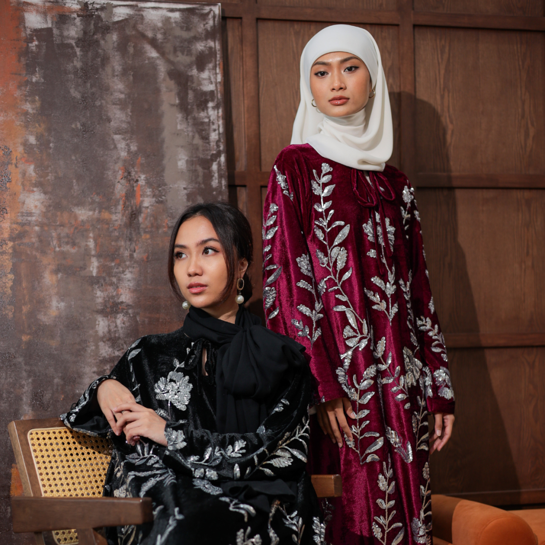 Birai Ratu Velvet Dress (Magenta Rose) - Image 8