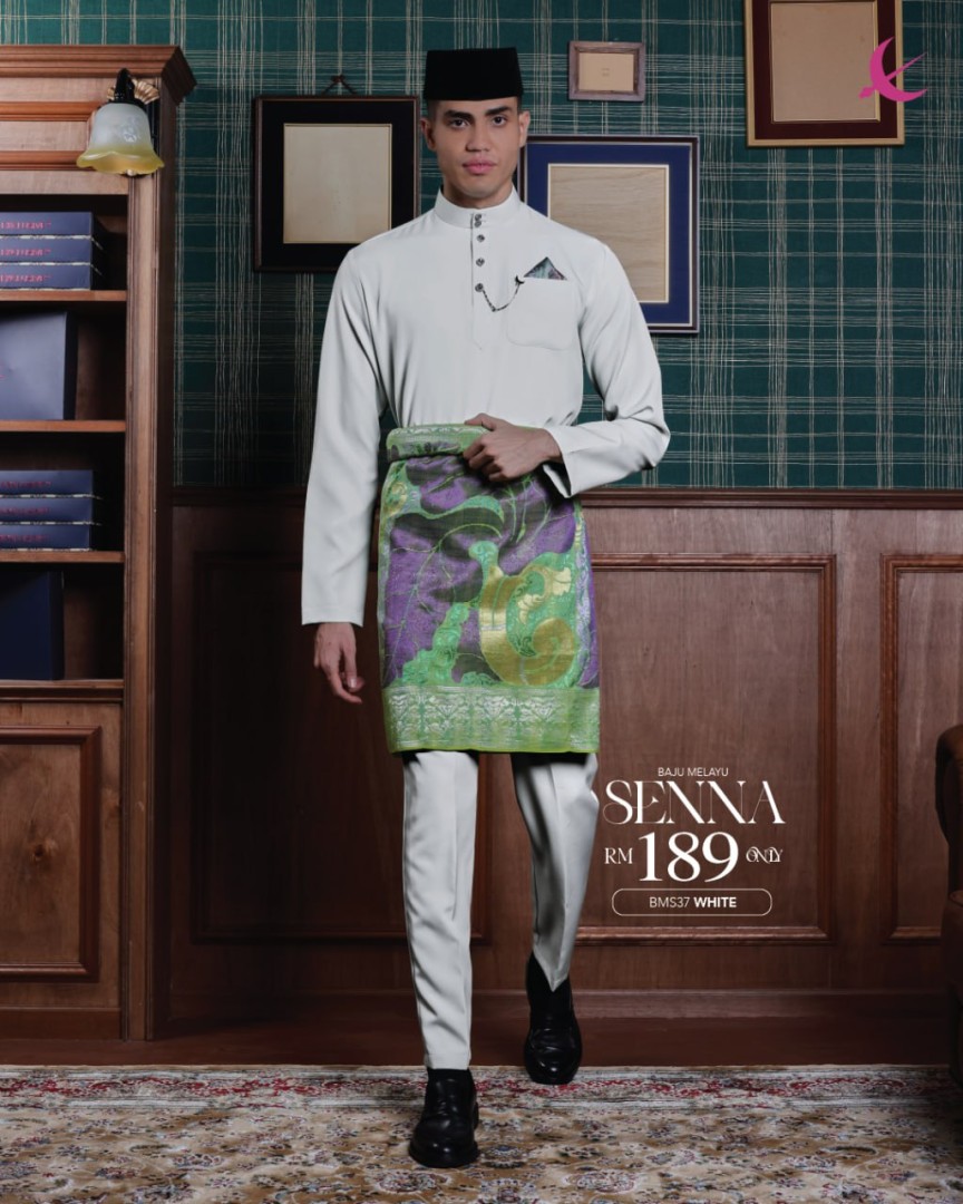 Baju Melayu Senna in White