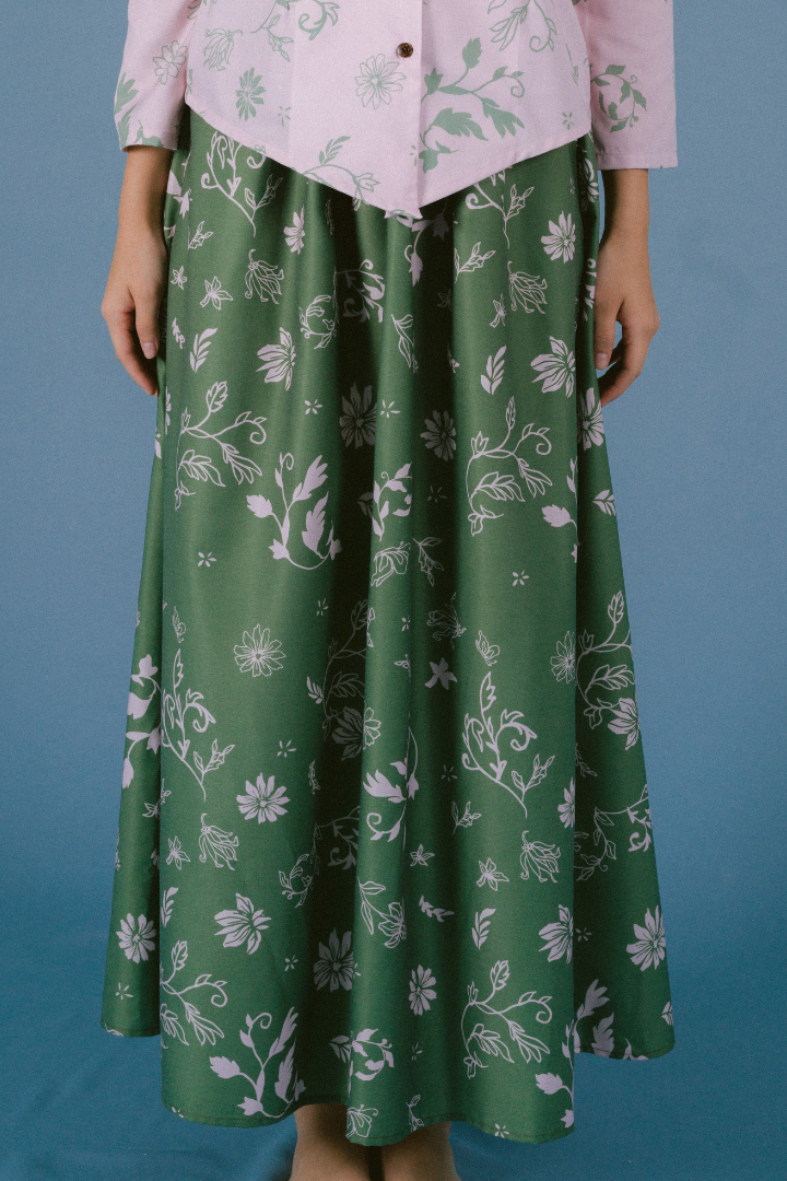 TENANG A-LINE SKIRT IN PINK GREEN