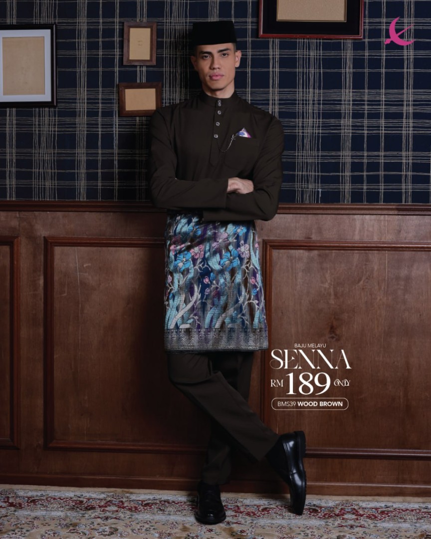Baju Melayu Senna in Wood Brown