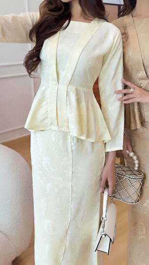 ELEENA KEBAYA PEPLUM IN BRIDE CREAM