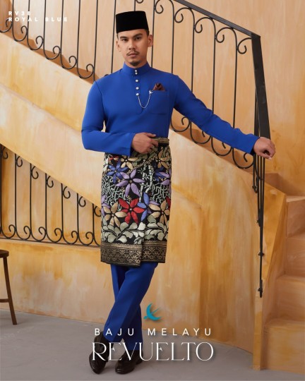 Baju Melayu Revuelto in Royal Blue
