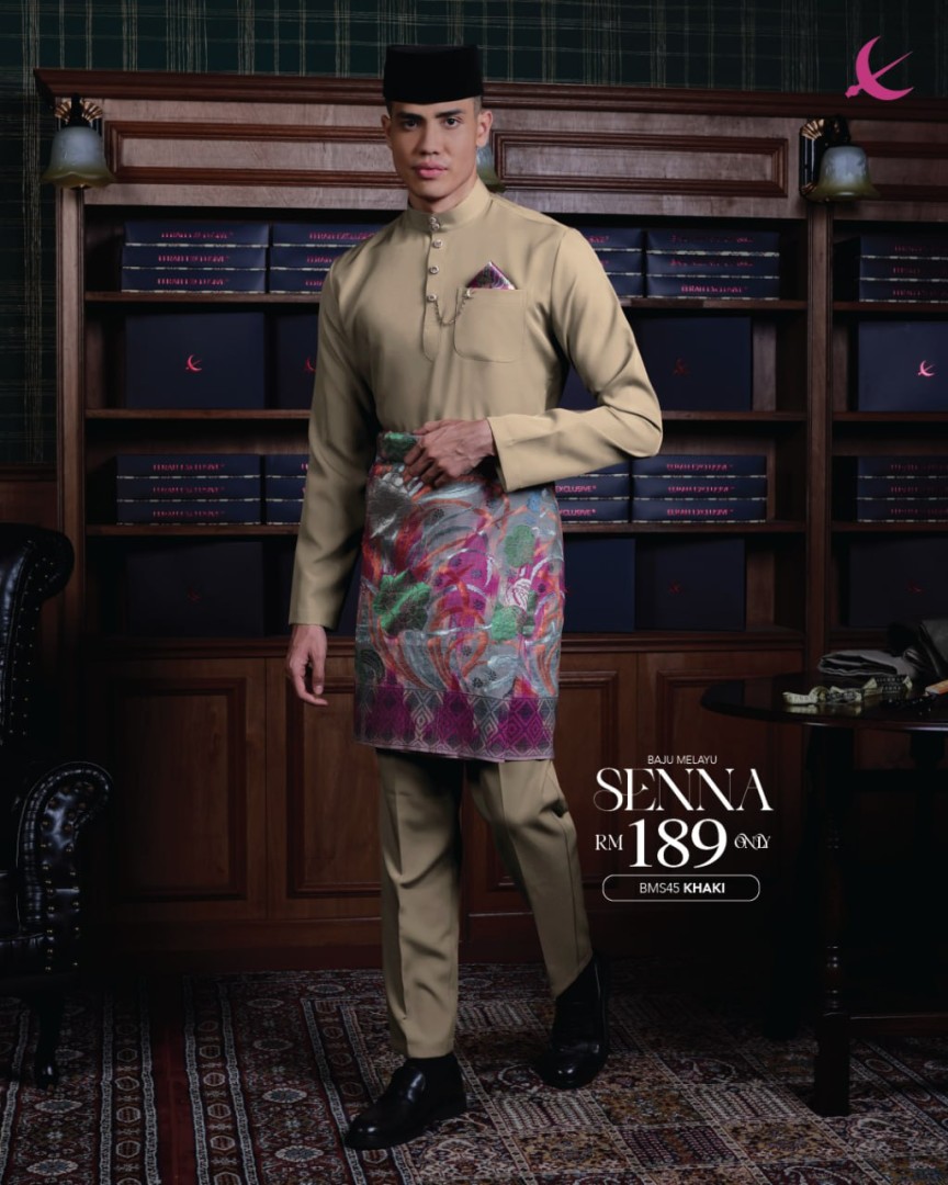 Baju Melayu Senna in Khaki