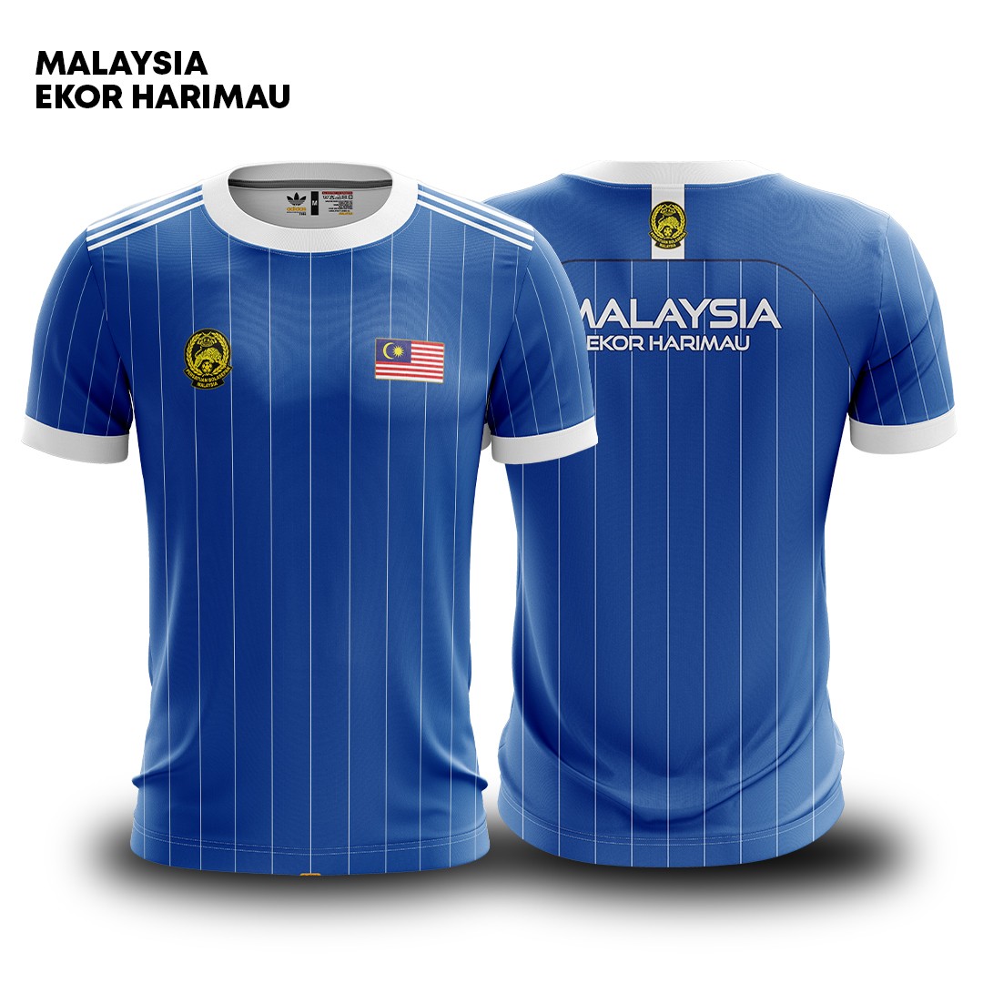 JERSEY EKOR HARIMAU BIRU LENGAN PENDEK