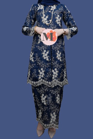 JASMINE BLOOMÉ ORGANZA EMBROIDERY DARK BLUE