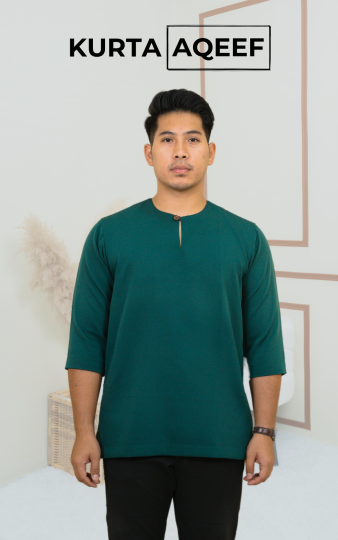 { WARNA BARU } KURTA AQEEF KLASIK TELUK BELANGA LENGAN 3 SUKU MATERIAL ANTI PANAS