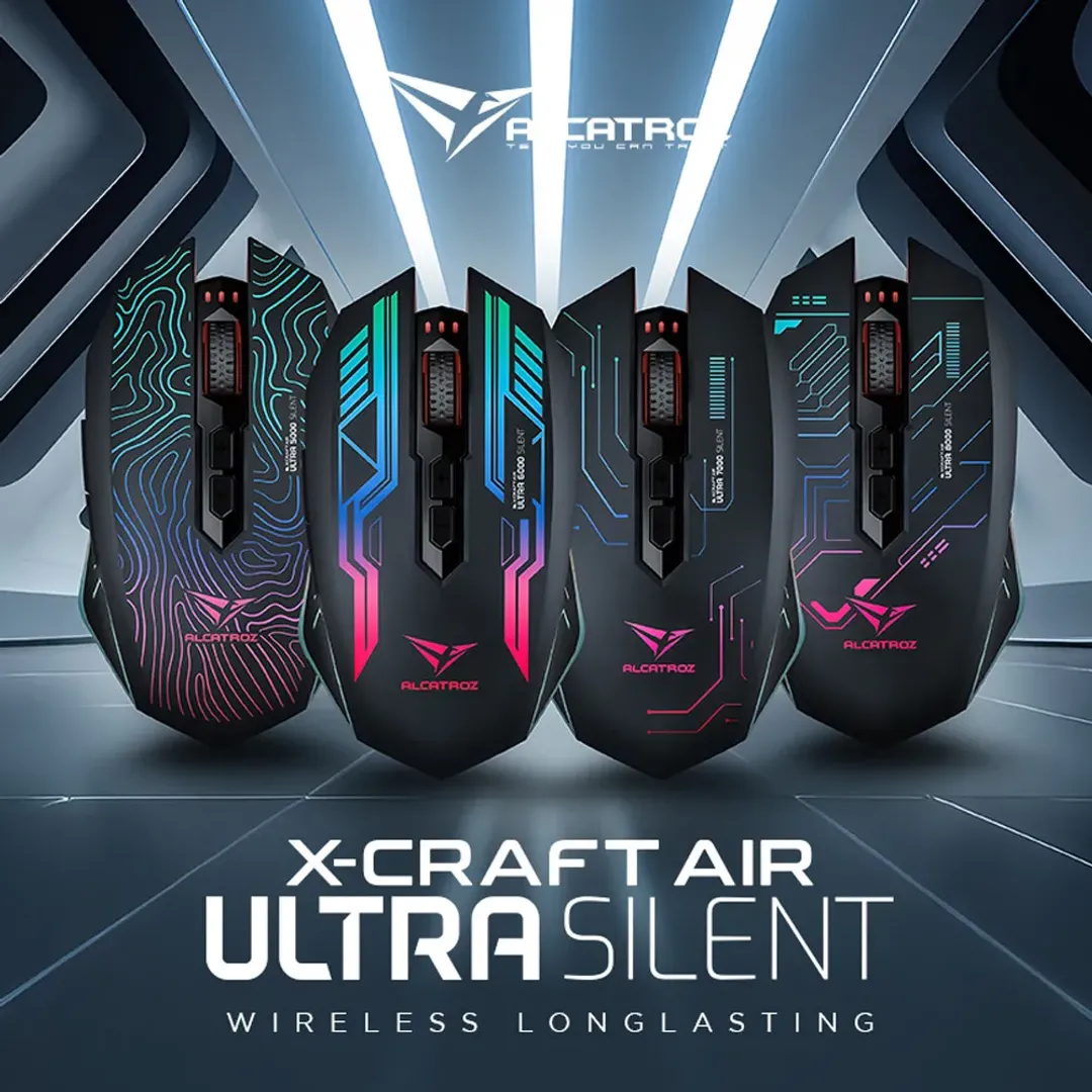 Alcatroz X-Craft Air Ultra Silent Wireless Gaming Mouse | 3200 CPI | Pulsating Effects