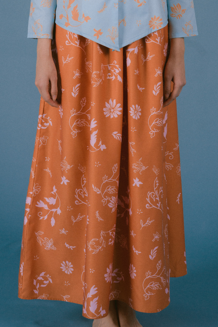 TENANG A-LINE SKIRT IN BRICK ORANGE