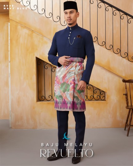 Baju Melayu Revuelto in Navy Blue