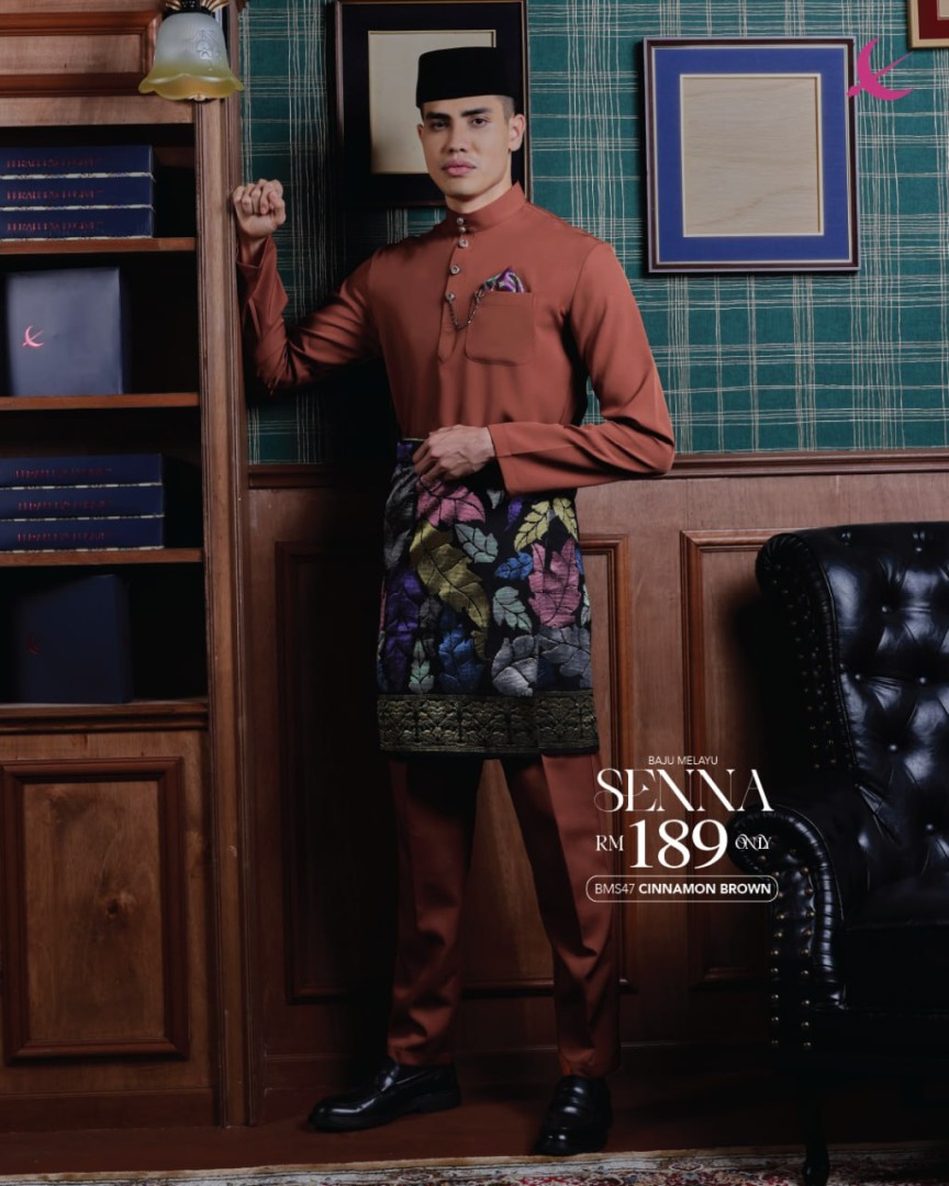 Baju Melayu Senna in Cinnamon Brown
