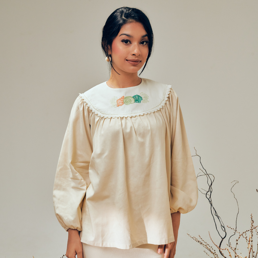 Kurung Pari Pantai (Cream) - Image 4