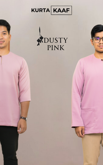 ( DUSTY PINK ) KURTA RAYA KLASIK TELUK BELANGA MATERIAL ANTI PANAS