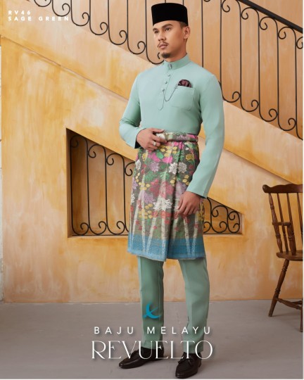 Baju Melayu Revuelto in Sage Green