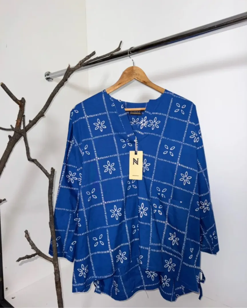 BLOUSE BATIK AKSARA [AS08 OCEAN BLUE]