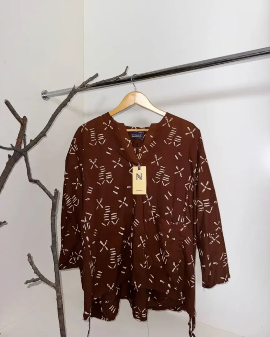 BLOUSE BATIK AKSARA [AS09 DARK BROWN]