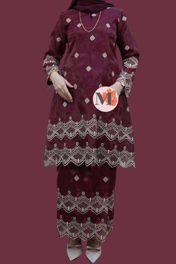 MAYA LUXE ORGANZA KURUNG RIAU MAROON