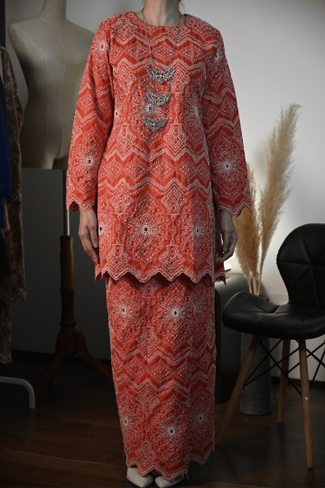 BAJU KURUNG RIAU SERENA ORANGE