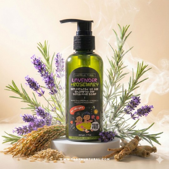 Lavender+Rosemary Gentle Top-to-toe Shampoo (For Sensitive and dry scalp) (200gm/7oz)