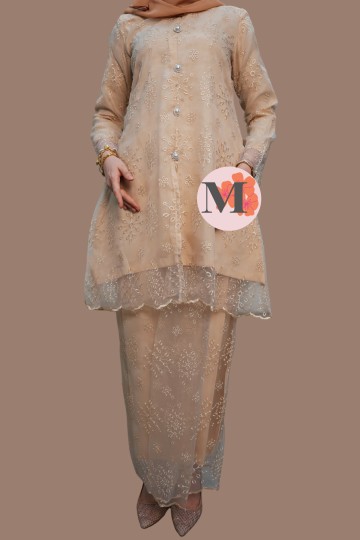 THEA KURUNG RIAU EYELET ORGANZA CHAMPAGNE NUDE