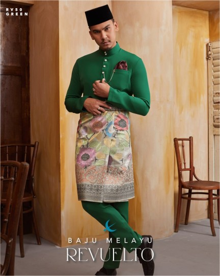 Baju Melayu Revuelto in Green