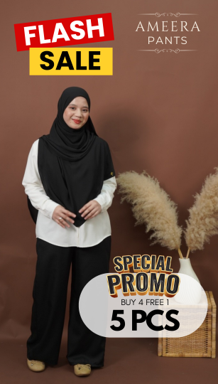 (COMBO BUY4 FREE 1) PALAZO MEERA PANTS MATERIAL SEJUK TAK MUDAH KEDUT SELESA UNTUK TRAVEL