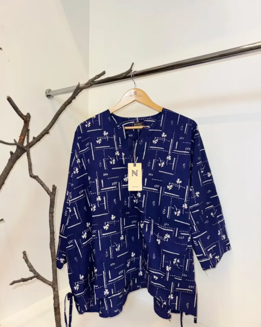 BLOUSE BATIK AKSARA [AS11 DARK BLUE 04]
