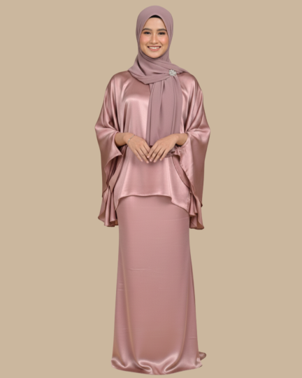 Kurung Kaftan Aisyah - Rose Gold