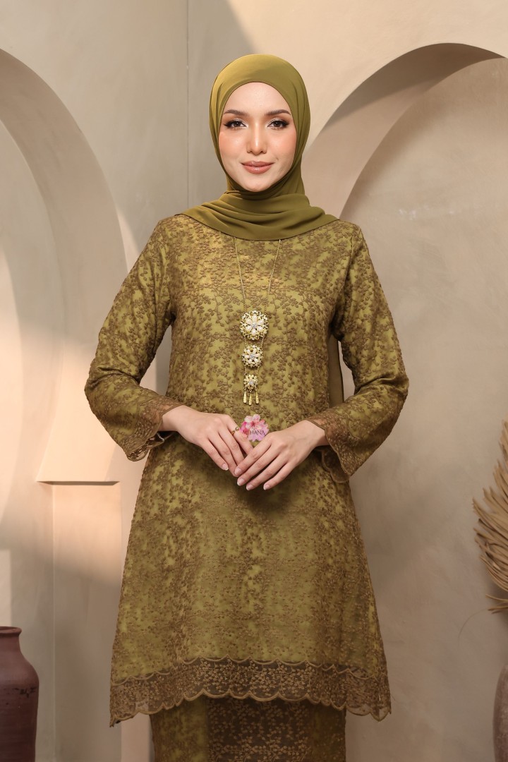 ALANA KURUNG PAHANG OLIVE GREEN