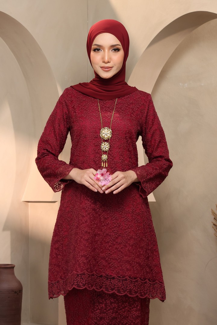 ALANA KURUNG PAHANG BURGUNDY