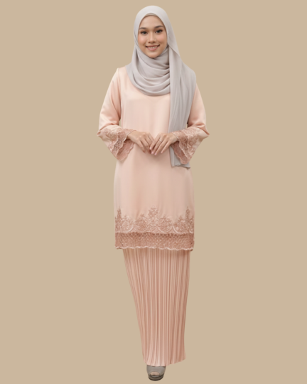 Kurung Khaleda - Peach