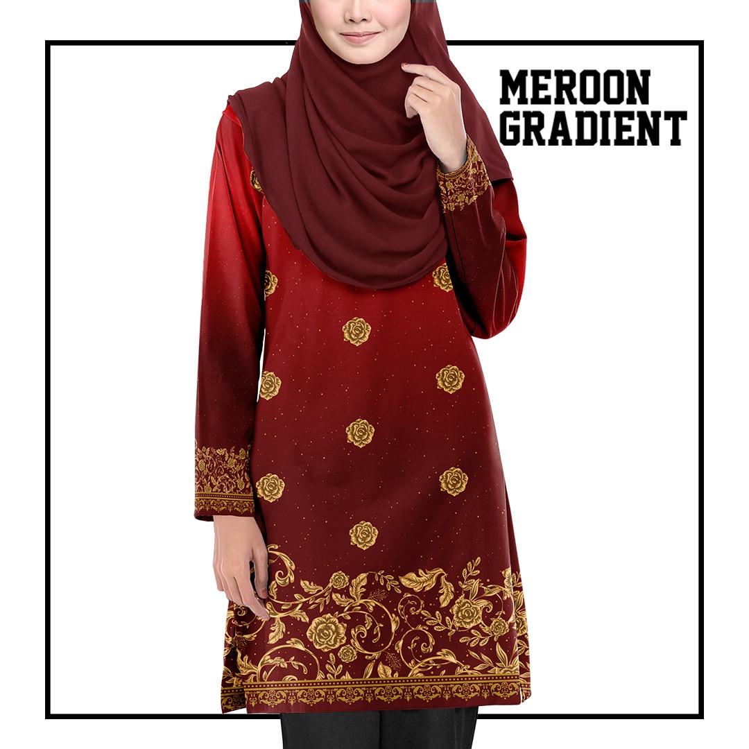 MUSLIMAH SONGKET GRADIENT MEROON