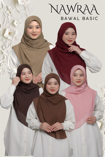 ( COMBO 5 ) B50 BAWAL NAWRAA MATERIAL PREMIUM COTTON VOILE CURVE YANG SEJUK DAN RINGAN