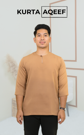 KURTA AQEEF KLASIK TELUK BELANGA LENGAN 3 SUKU MATERIAL ANTI PANAS