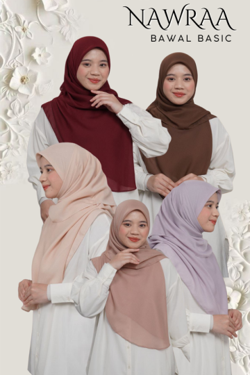 ( COMBO 5 ) B55 BAWAL NAWRAA MATERIAL PREMIUM COTTON VOILE CURVE YANG SEJUK DAN RINGAN