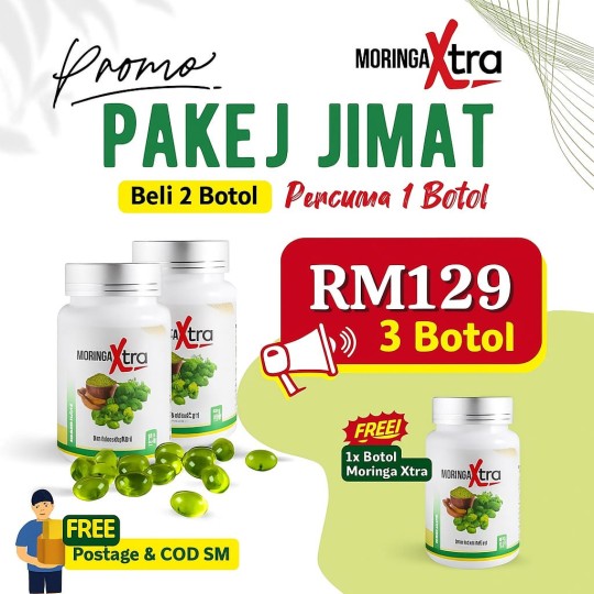 MORINGA XTRA SOFTGEL - BELI 2 BOTOL + PERCUMA 1 BOTOL