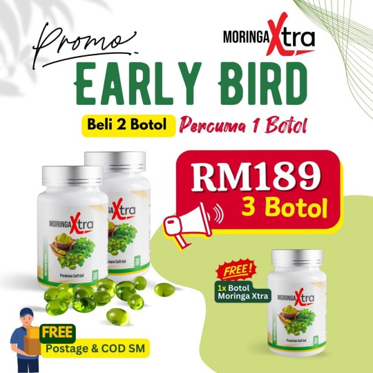 MORINGA XTRA SOFTGEL - BELI 2 BOTOL + PERCUMA 1 BOTOL