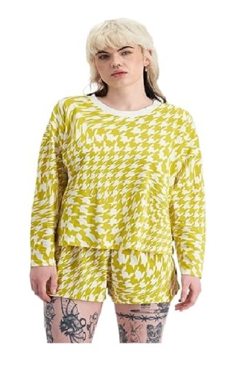 Women PJ Set Monogram Yellow