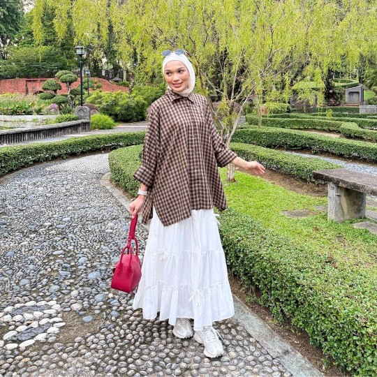 ARDEEN OLIVE BROWN CHECKED