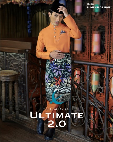 Baju Melayu Ultimate 2.0 in Pumpkin Orange