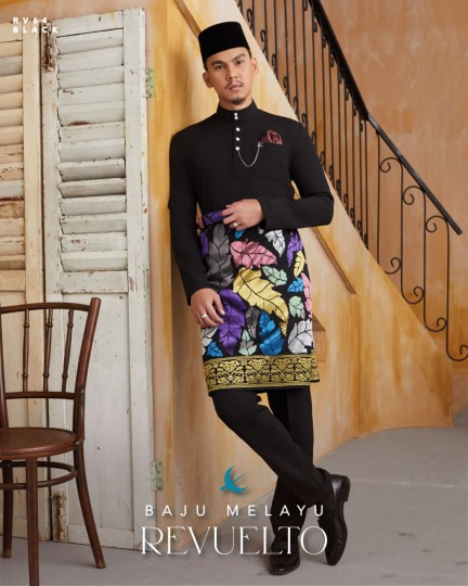 Baju Melayu Revuelto in Black