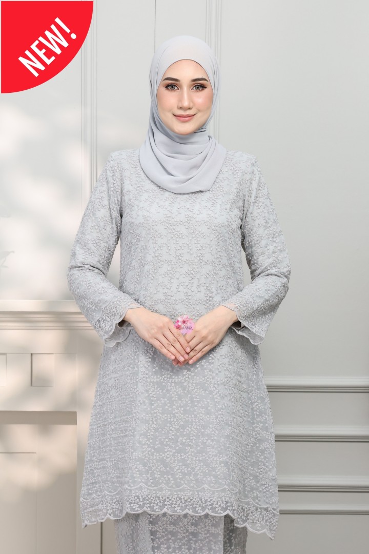 ALANA KURUNG PAHANG LIGHT GREY