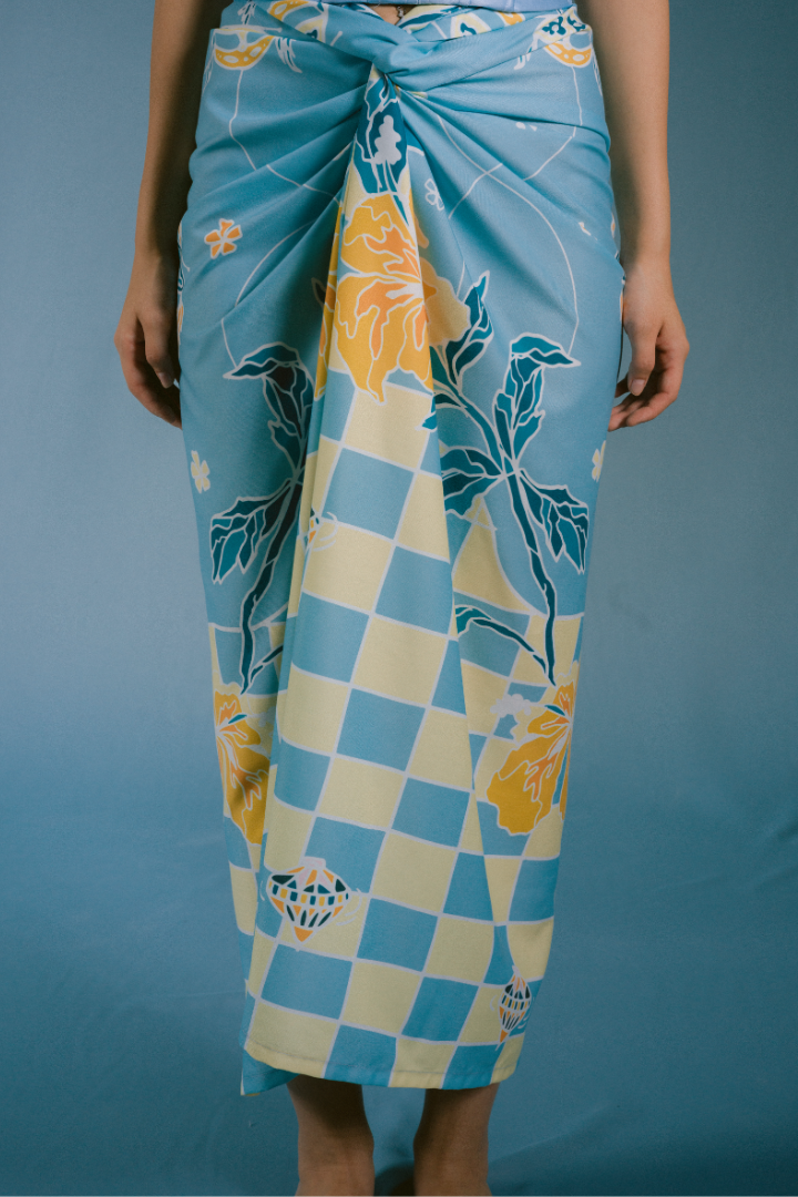 RASA SARONG IN LIGHT BLUE YELLOW