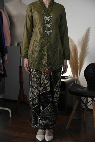 BAJU KEBAYA MAISARAH OLIVE GREEN