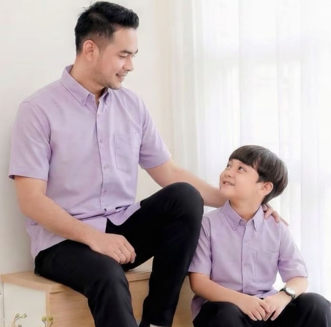 KEMEJA SEDONDON LENGAN PENDEK LILAC