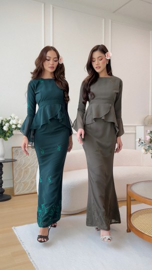 AMANDA LAYER PEPLUM IN ANGELIC MOSS