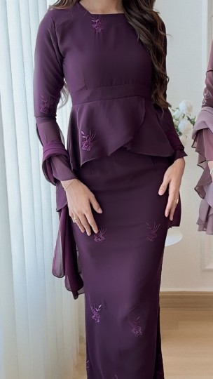 AMANDA LAYER PEPLUM IN ANGELIC PLUM