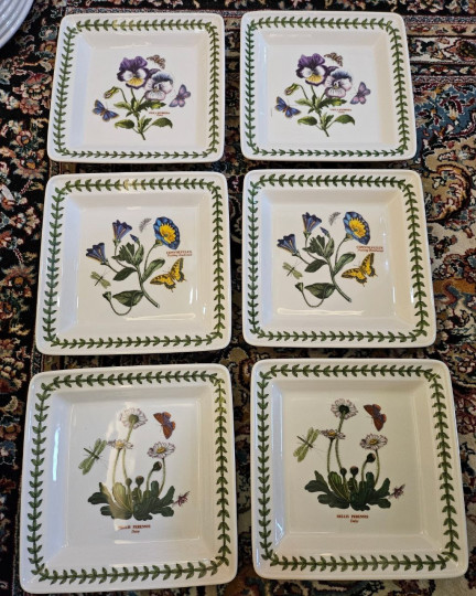 Portmeirion Botanic Garden Square 7inch Set Of 6 Plate