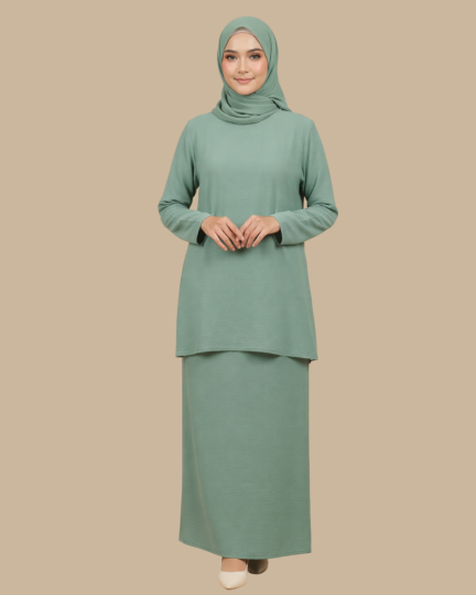 Kurung Kaftan Ainaa - Mint Green
